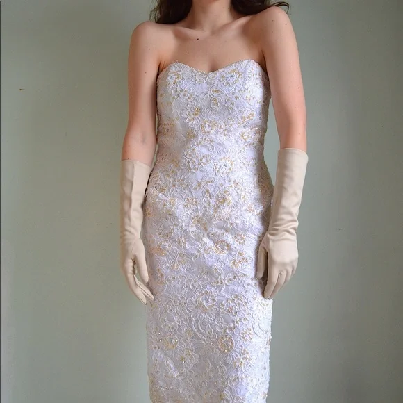beaded second look dress Y2K Beaded Silk Gown - S